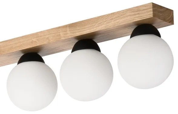 Lustră aplicată MATTE 2xE27/15W/230V + 3xG9/5W/230V negru/stejar