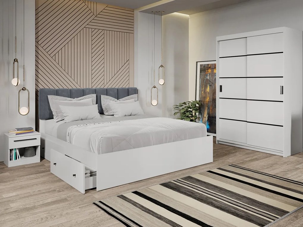 Set mobila dormitor 4 piese Zeno Alb C31