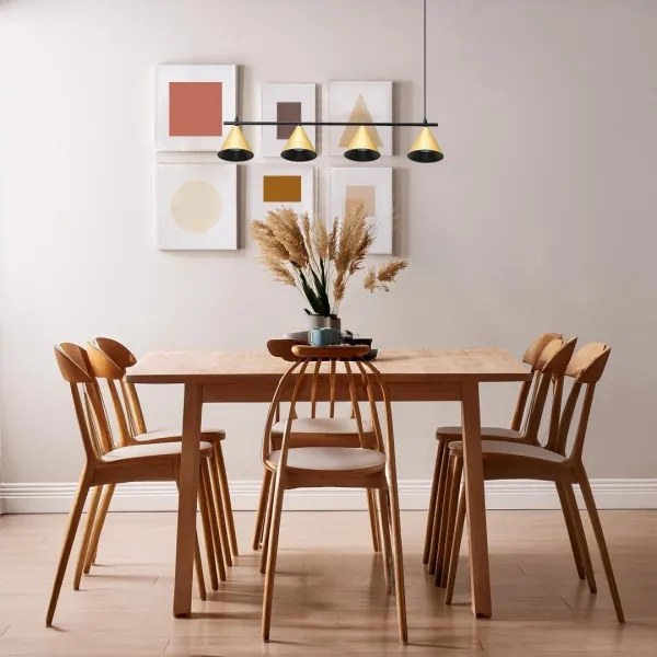 Lustră pe cablu CONE 4xGU10/10W/230V auriu/negru