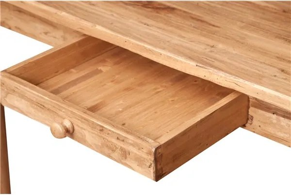 Masa fixa, L140 80 H80 cm, cu sertar, lemn masiv natur antic