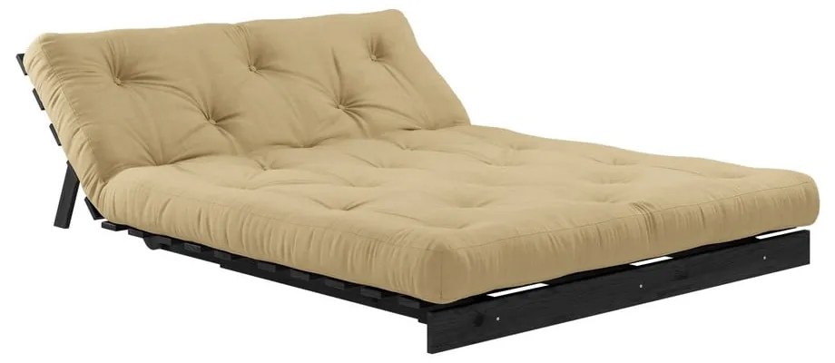 Canapea variabilă Karup Design Roots Black/Wheat Beige