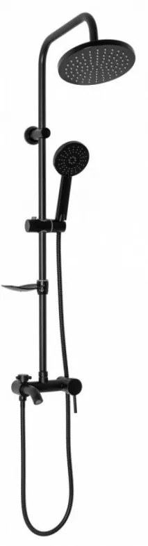Baterie pentru dus Luis negru mat - H 105 cm