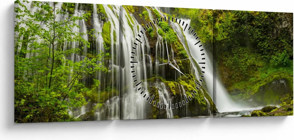 Tablou - Cascada, Wind River Valley (cu ceas) (90x30 cm)