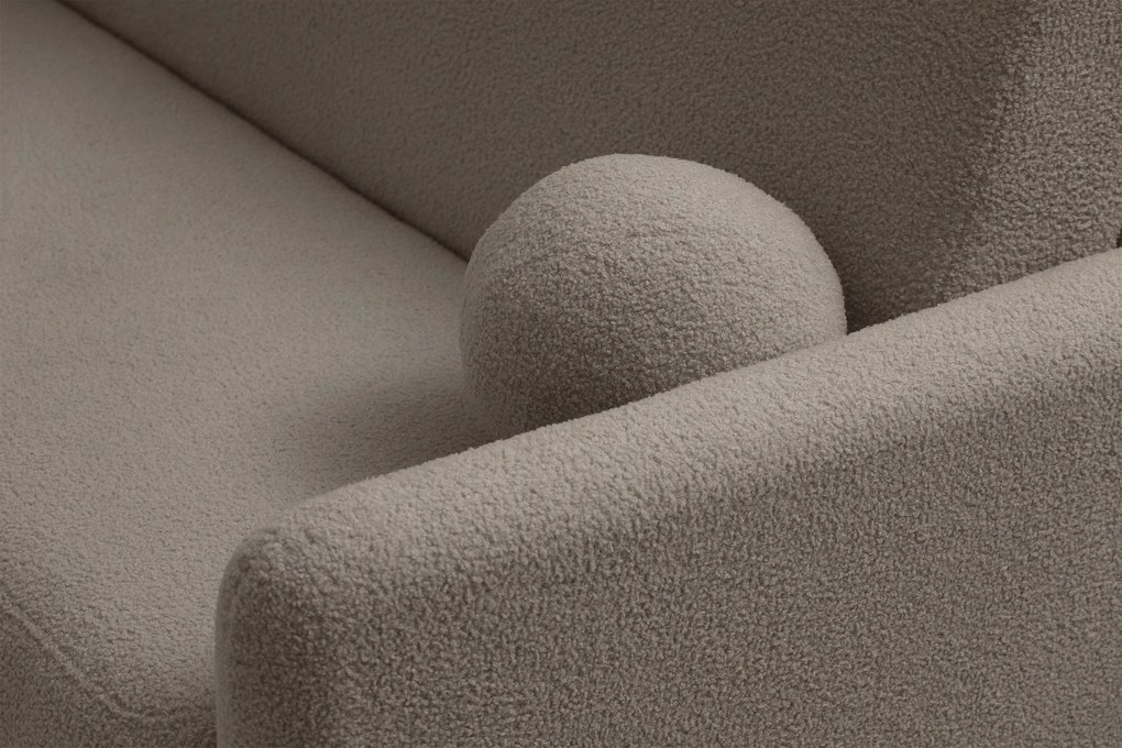 Canapea extensibilă Nido 3 locuri 140 cm cu ladă de depozitare - boucle bej Quelle 16