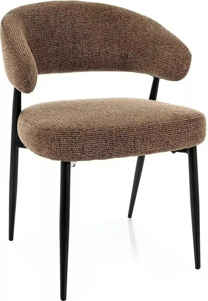 Scaun LUCIO, cappuccino/negru, stofă/metal, 55x50x80 cm