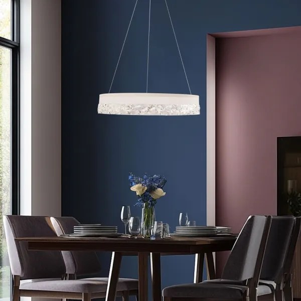 Lustră LED suspendată pe cablu FROZI LED/32W/230V Ø 50 cm, alb