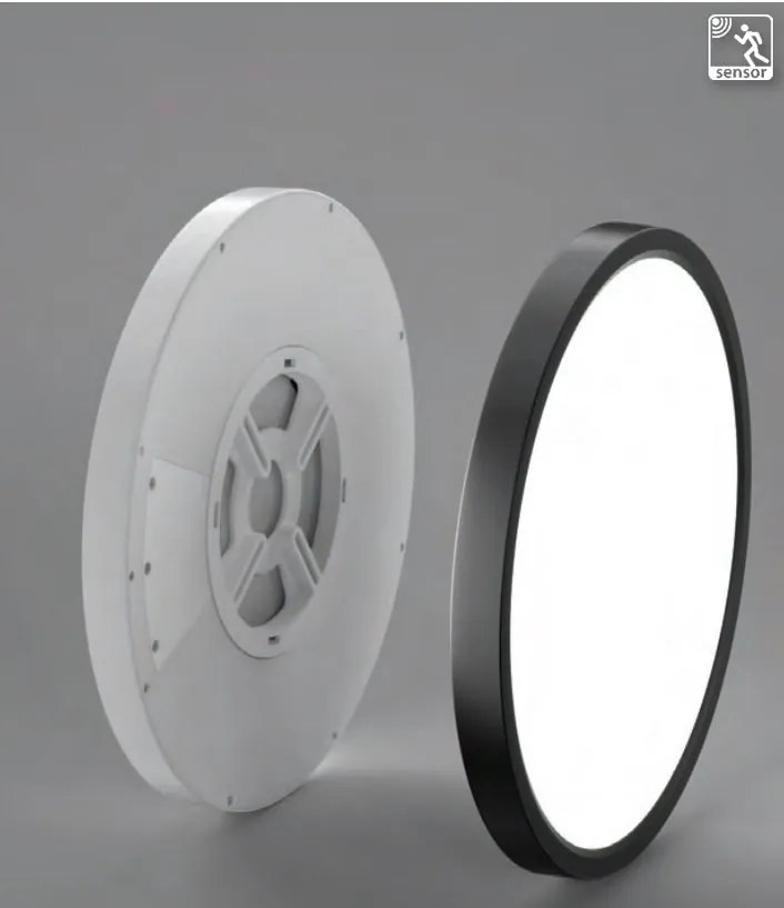 Plafoniera LED slim cu senzor de miscare si protectie IP40 PANKA 23 CCT alb