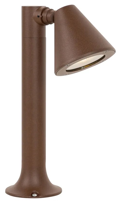 Stâlp de iluminat exterior modern maro ruginit 30 cm IP44 reglabil - Ciara