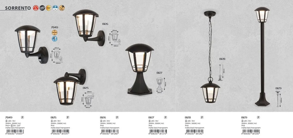 Aplica LED pentru iluminat exterior, up light, IP44 Sorrento 8126 RX