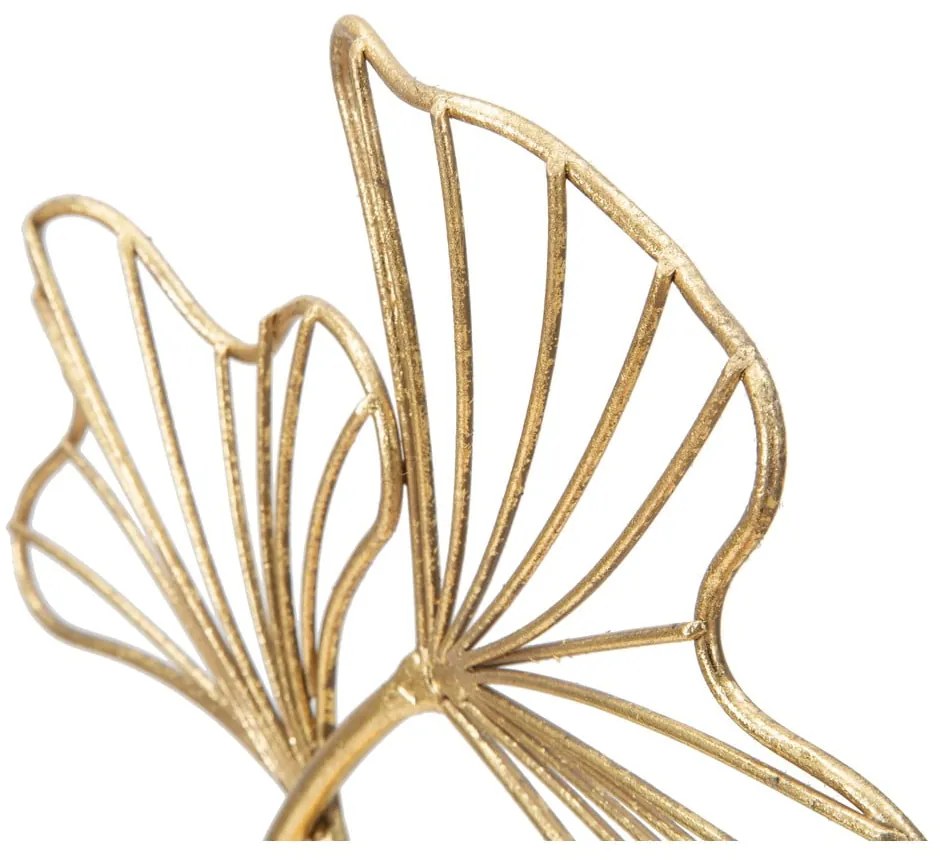 Decorațiune Mauro Ferretti Leaf Glam, înălțime 35 cm, auriu