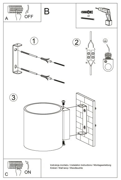 Aplică LED FRIDA 1xG9/3,5W/230V beton Brilagi