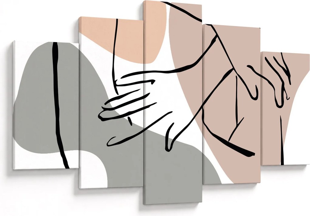 Tablou - Femeie corp linie de artă N⁰2 (150x105 cm)