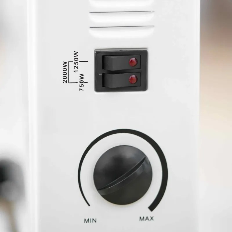 Convector electric Rosberg R51974A, 2000W, 3 trepte, Termostat, Alb