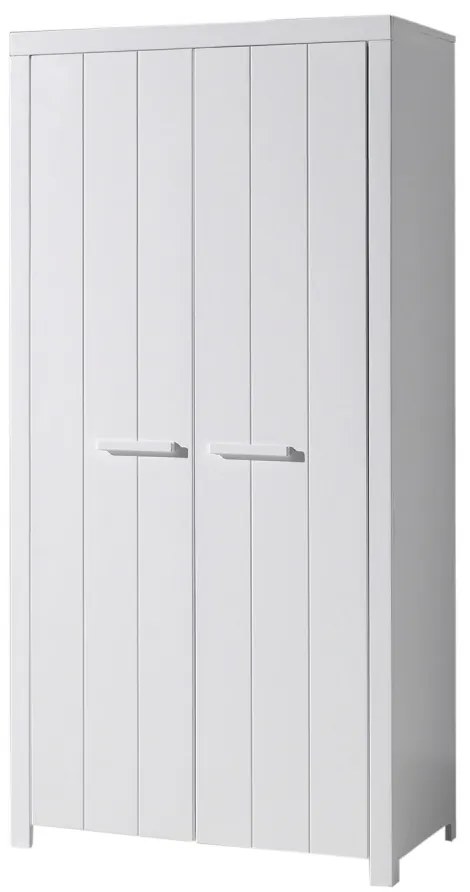 Set Complet Cameră Copii ERIK: Pătuț Transformabil 60x120 - 90x200 cm, Comodă, Masă de Înfășat și Dulap 2 Uși, Alb – Vipack