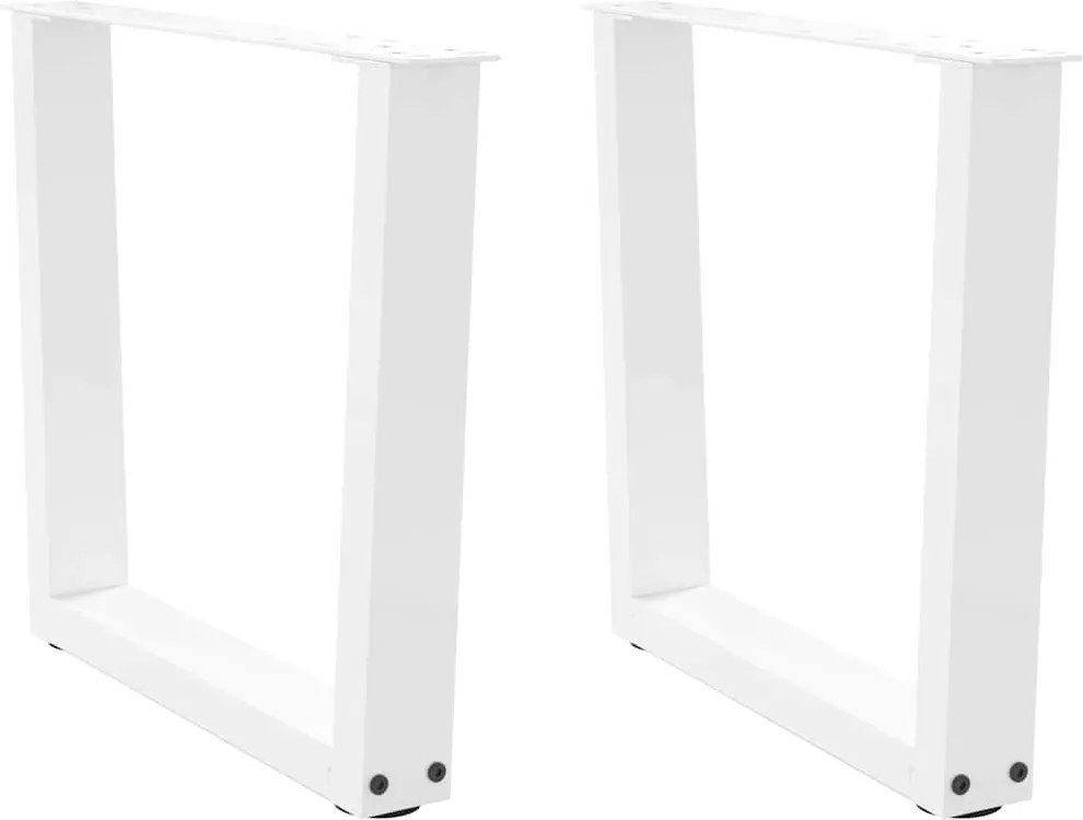 vidaXL Picioare pentru măsuță de cafea în formă de V, 2 buc., alb, 60 x (42-43,3) cm, oțel