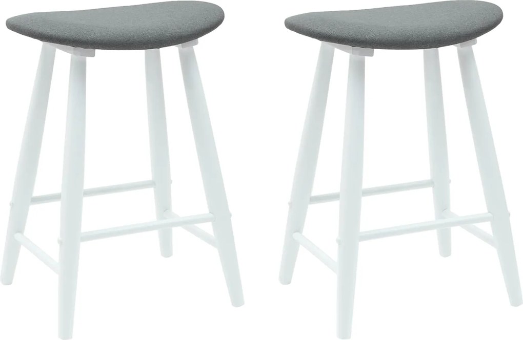 vidaXL Scaune de dining 2 pcs Alb 46 x 37 x 63 cm