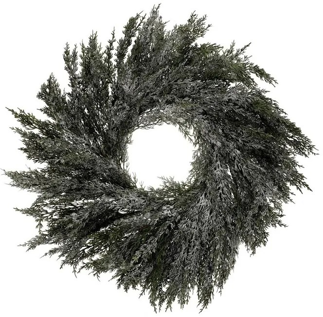 Ghirlanda artificială din tuia, diametru 70 cm,înzăpezită