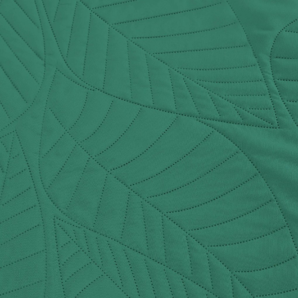 Cuvertura verde pentru pat cu model LEAVES Dimensiune: 200 x 220 cm