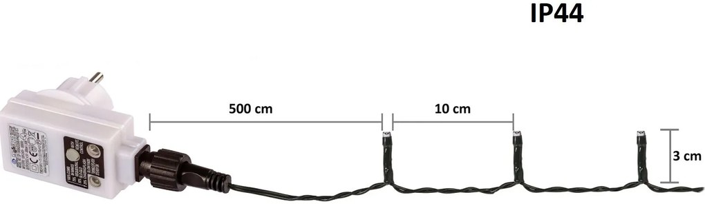 Lumini de Crăciun 20 m, 200 LED-uri, colorat, cablu verde