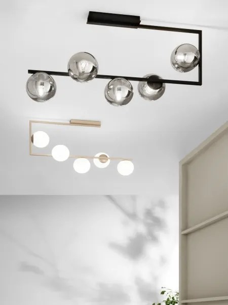 Ondaluce - Candelabru cu tijă MONILE 5xE14/10W/230V auriu/alb