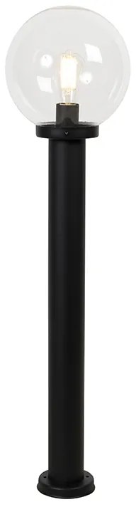 Lampă de exterior tip stâlp neagră cu glob transparent 100 cm IP44 - Sfera
