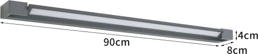 Brilagi AQUA LINE - Lumină LED pentru oglindă de baie, 24 W, 230 V, 90 cm, IP44, antracit