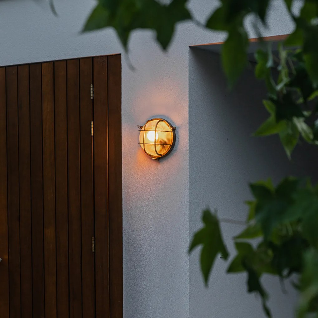 Lampă de perete și plafon auriu/alamă rotundă IP44 - Noutica