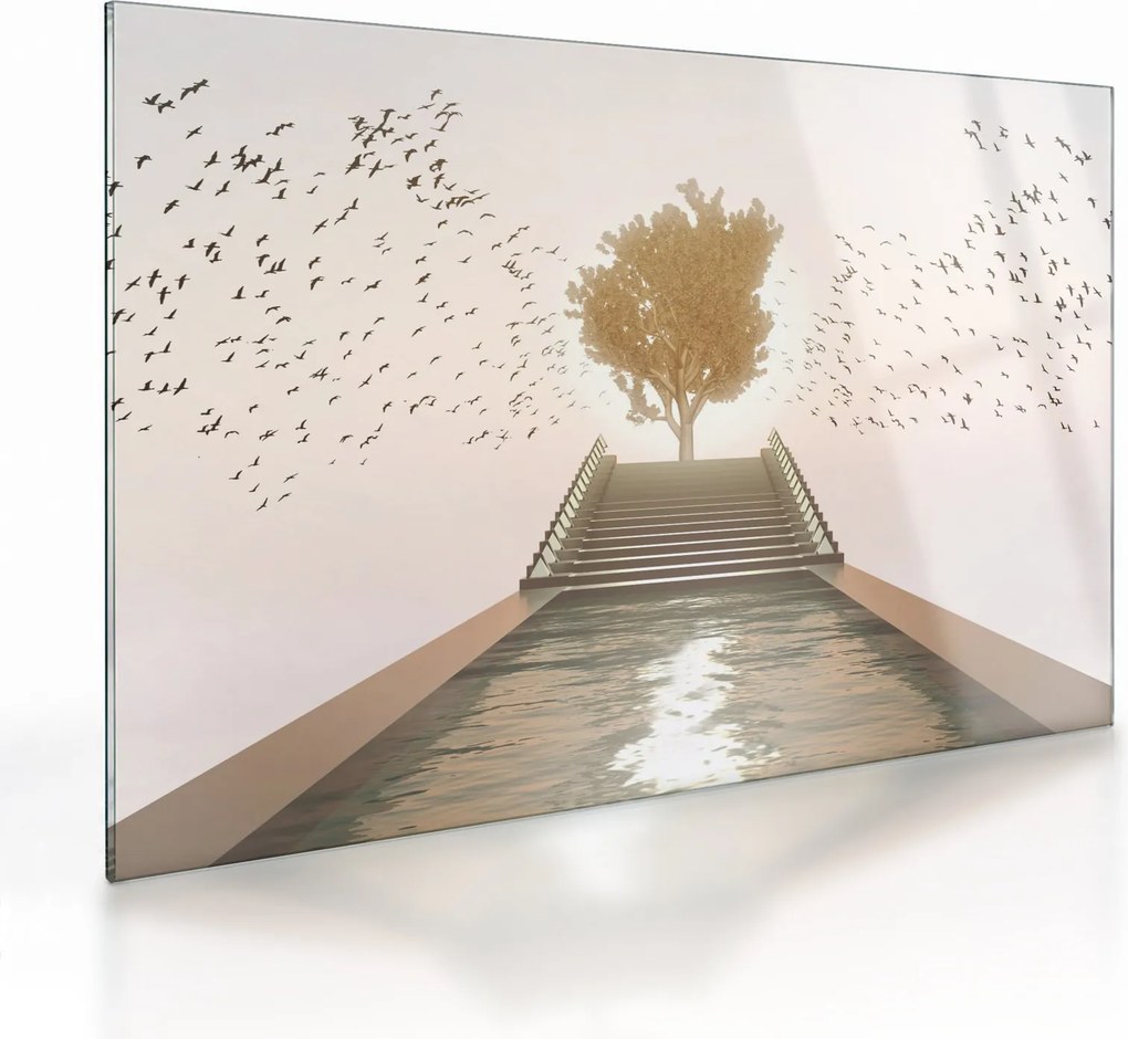 Tablou pe sticlă - Pod spre necunoscut (70x50 cm)