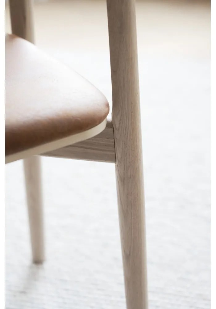 Scaune de dining maro coniac/natural 2 buc. din imitație de piele Wolcott – Rowico