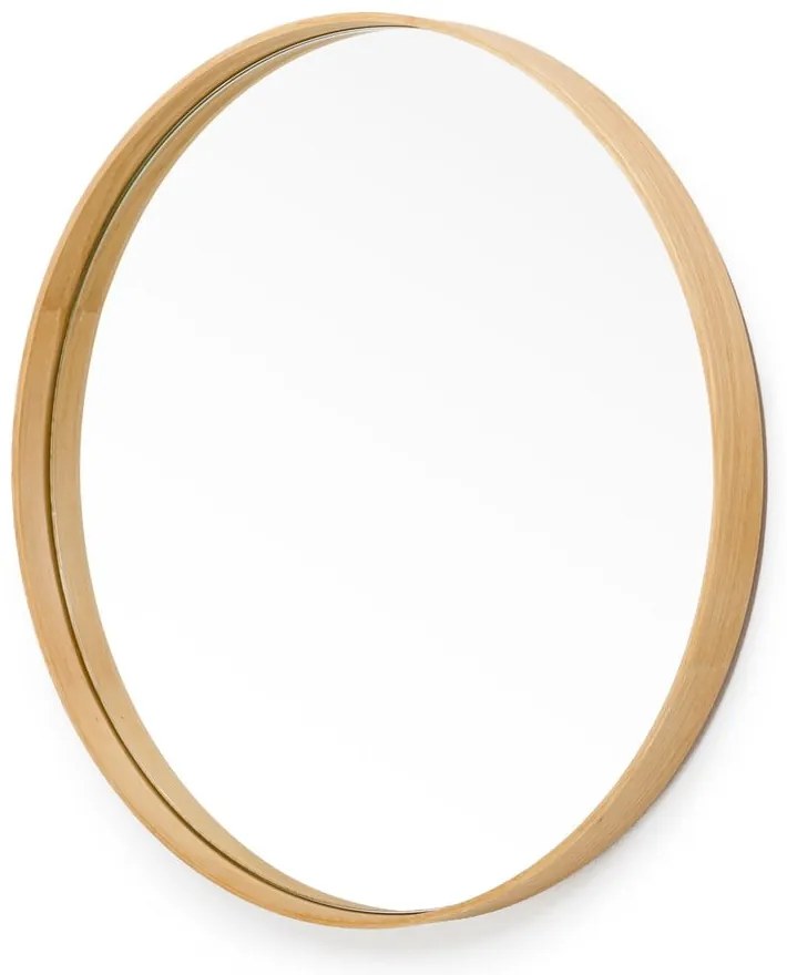 Oglindă de perete cu ramă din lemn de stejar Wireworks Glance, ø 45 cm