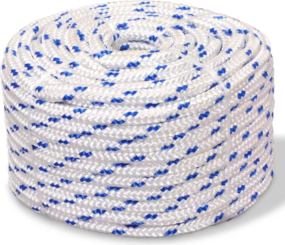 vidaXL Frânghie marinărească din polipropilenă 6 mm 100 m, alb