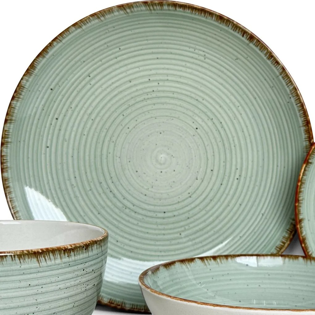 Banquet Set de tacâmuri Spiral Green, 30 bucăți