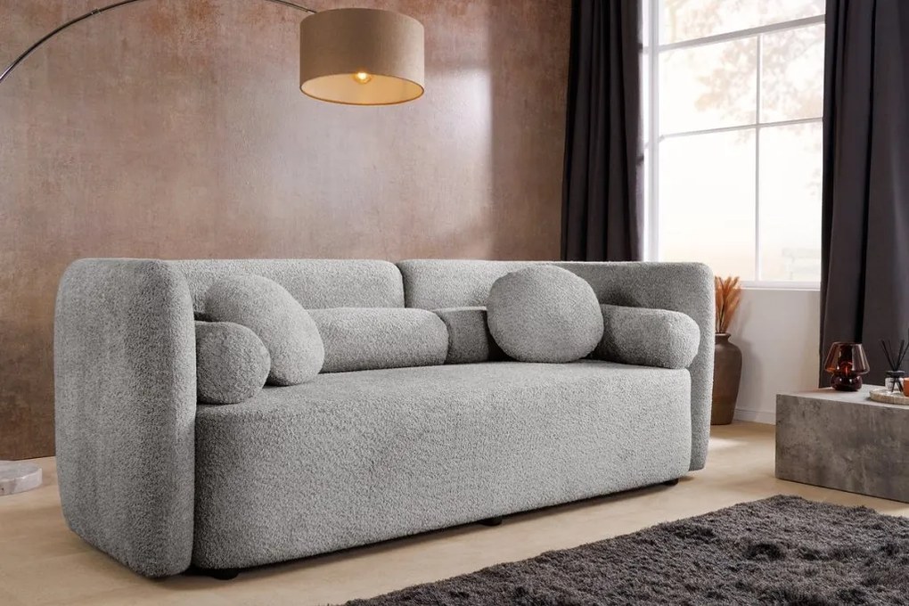 Canapea moderna, Tesatura Boucle, Gri, ART DECO 200cm, A-44508 VC