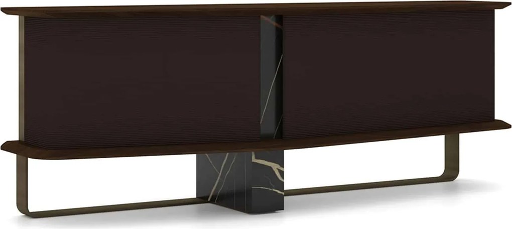 Bufet lemn masiv Maura Negru, 230 × 83 × 58 cm - Lemn