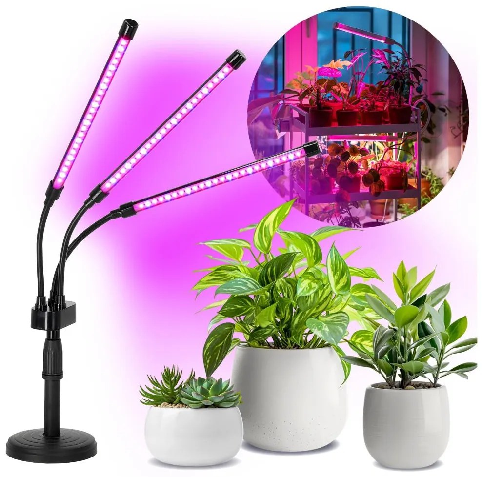 Lampă LED reglabilă VITARO pentru plante 3xLED/10W/230V negru