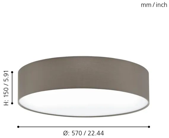 Eglo 97612 - Plafonieră PASTERI 3xE27/60W/230V 57 cm