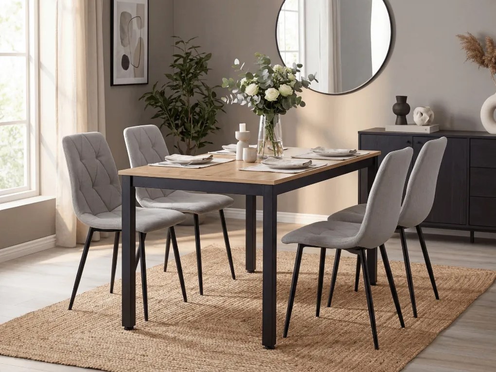 Gri deschis scaun bucatarie LIBRA cu picioare negre