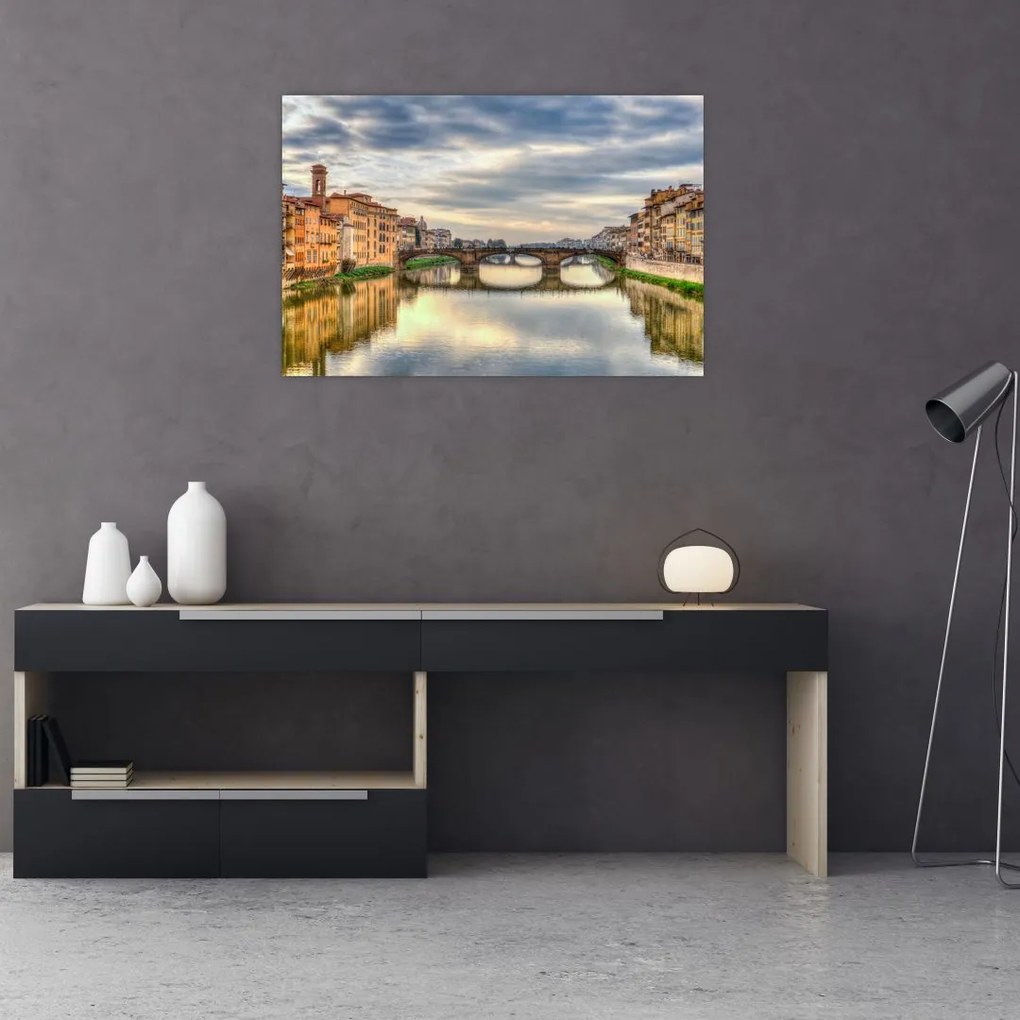 Tablou orașului cu râu (90x60 cm)