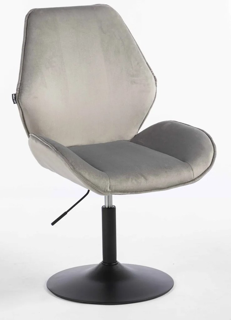 HR350N Scaun Gray din Catifea Bază Neagră