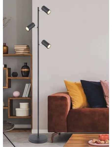 Lampadar Globo 57910SB ROBBY 3xGU10/5W/230V negru