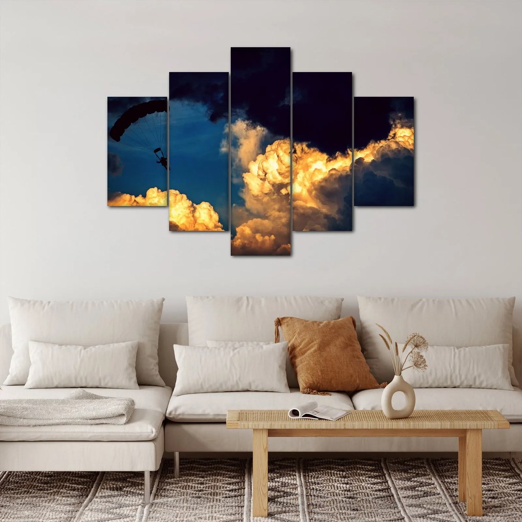 Tablou cu parașutiști în ceruri (150x105 cm)