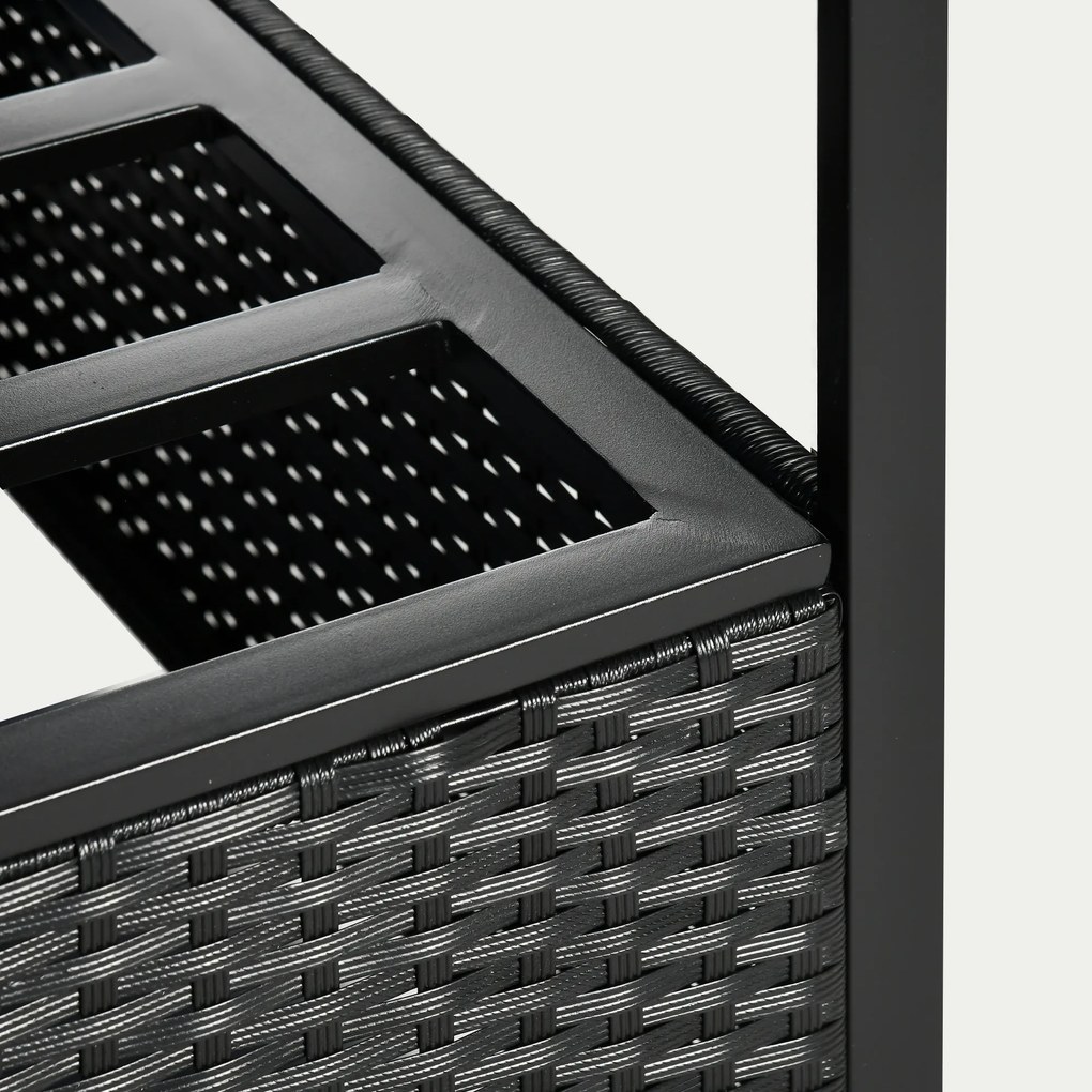 Outsunny Mobilier de Terasa Impletit, Set de Canapele de exterior din Ratan PE cu Pergola copertina plianta, bej | AOSOM RO