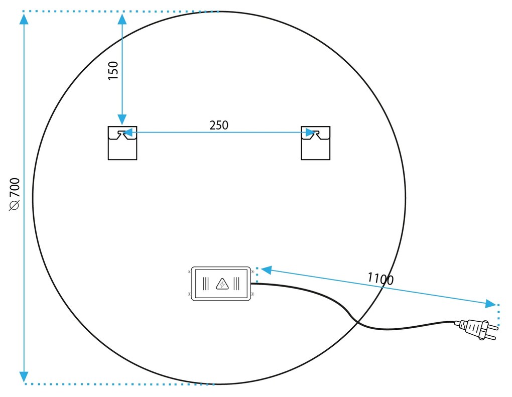 Oglinda LED MMJ Auriu periat 70cm, Rea