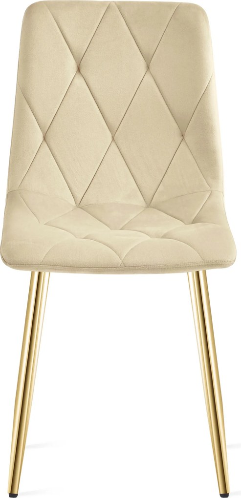 Scaun de dining catifea bej deschis LIBRA cu picioare aurii