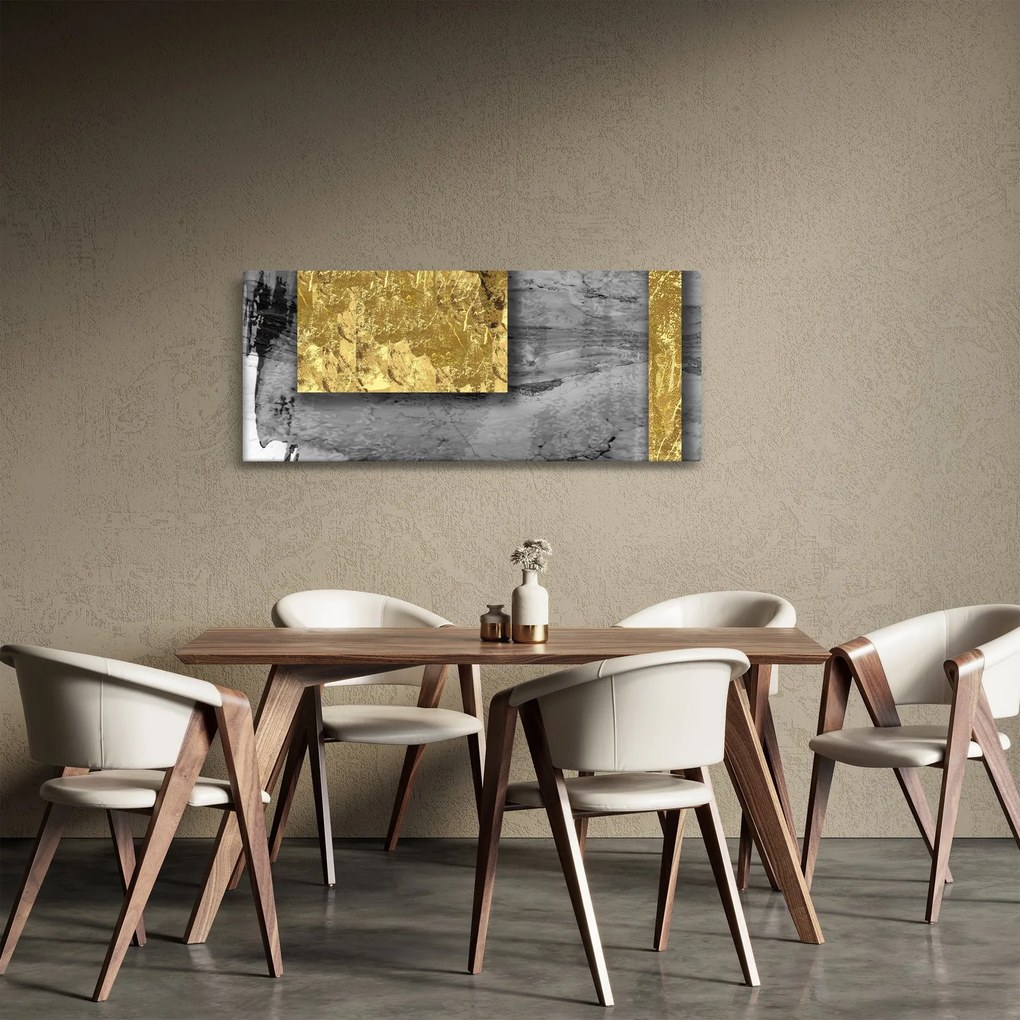 Tablou - Pătrate de aur N⁰2 (120x50 cm)