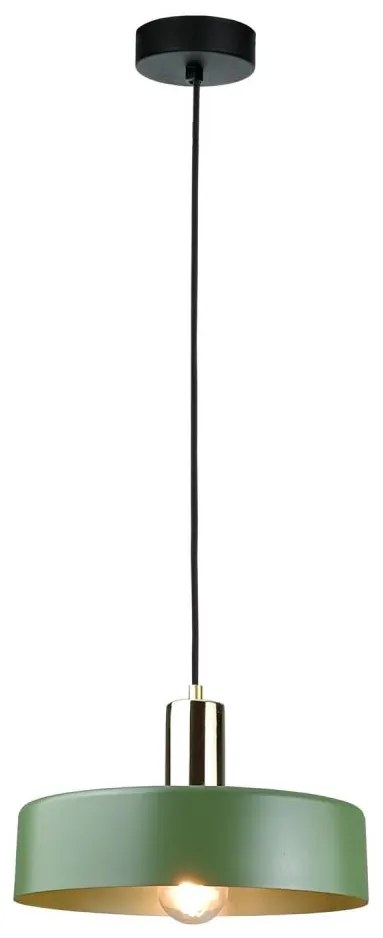 Lustră pe cablu HAKI 1xE27/60W/230V verde/crom lucios