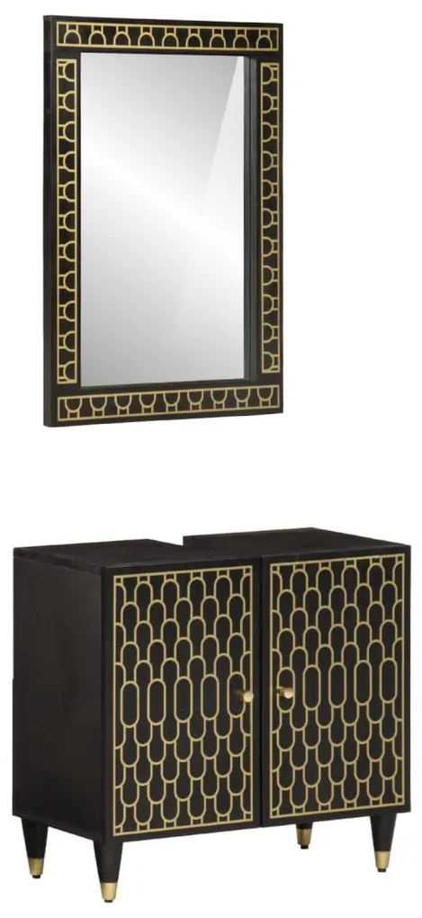 vidaXL Set mobilier de baie, 2 piese, lemn masiv de mango