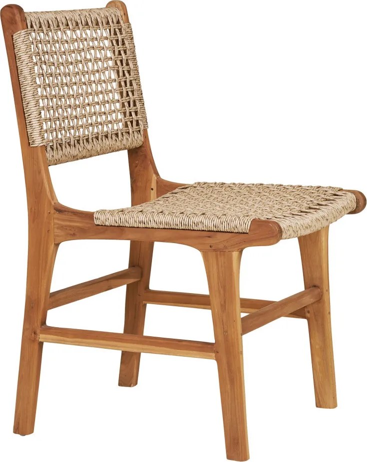 Scaun de dining Derby, tec/polyrattan, natural