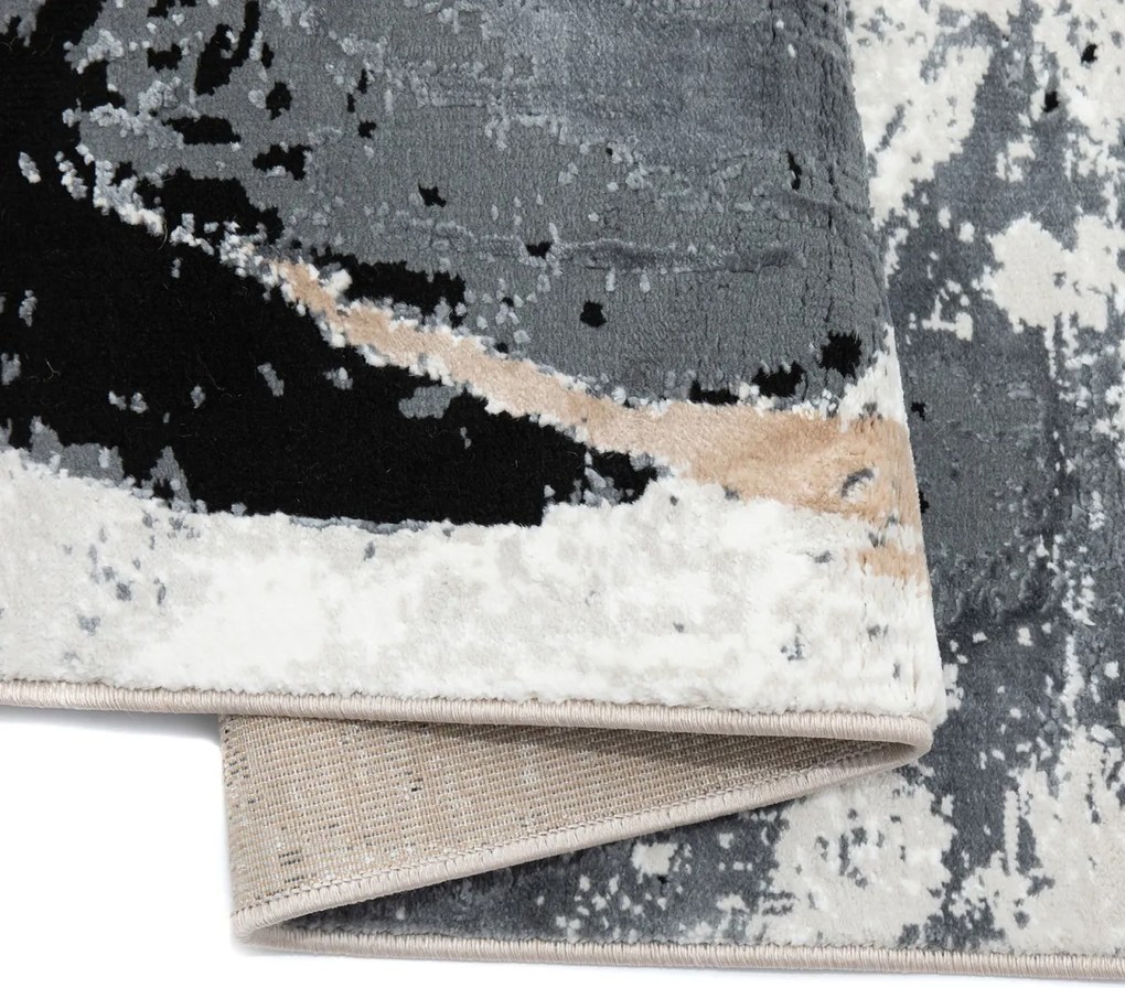 Covor Modern Living , Dormitor Dreptunghiular Yaman 1656B Gri Black (Alege dimensiunea: 60 x 130)