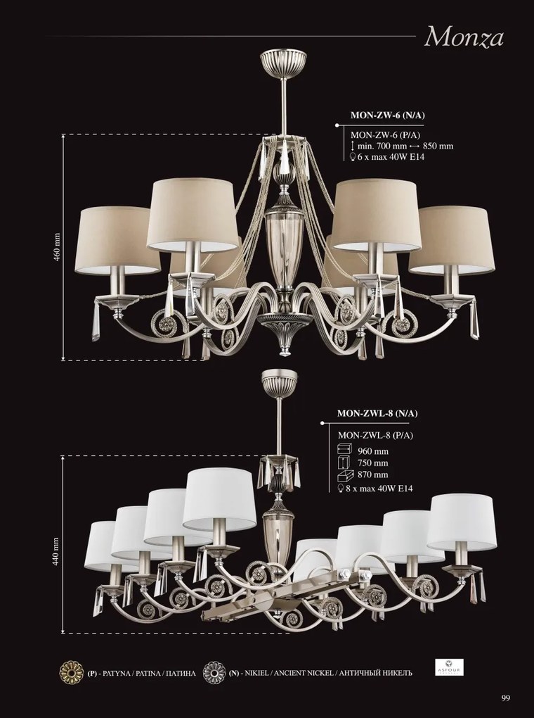 Candelabru 6 brate design clasic cristal Asfour Monza